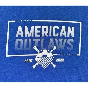 American Outlaws Soccer T-Shirt Small Blue USMNT USWNT Football Pulisic USA